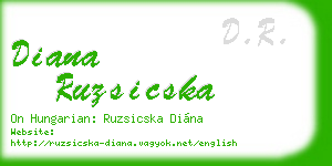 diana ruzsicska business card